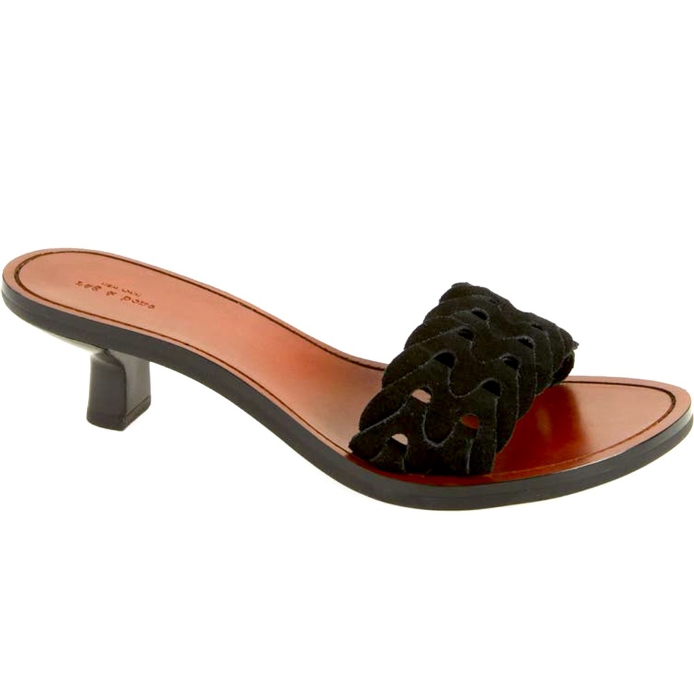 Rag & Bone Melrose Black Suede Kitten Heel Sandal NIB NWOT